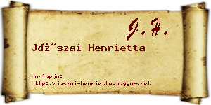 Jászai Henrietta névjegykártya