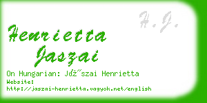 henrietta jaszai business card